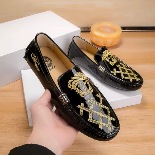 Wholesale Versace Leather Shoes For Men #1303839 $72.00 USD, Wholesale Quality Replica Versace Leather Shoes