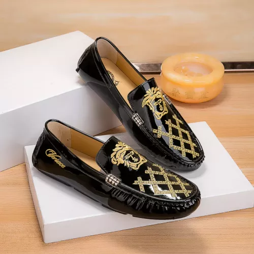 Replica Versace Leather Shoes For Men #1303839 $72.00 USD for Wholesale