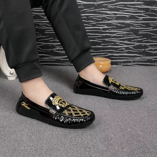 Replica Versace Leather Shoes For Men #1303839 $72.00 USD for Wholesale