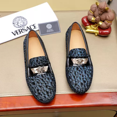 Wholesale Versace Leather Shoes For Men #1303843 $76.00 USD, Wholesale Quality Replica Versace Leather Shoes