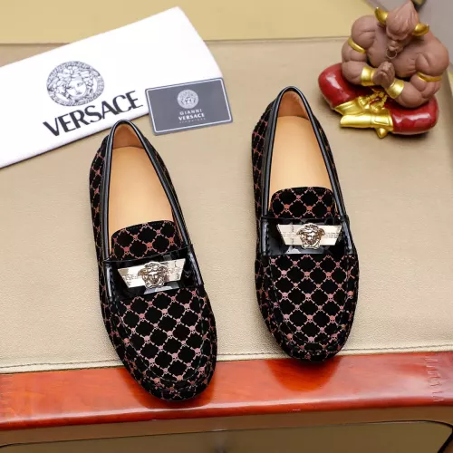 Wholesale Versace Leather Shoes For Men #1303846 $76.00 USD, Wholesale Quality Replica Versace Leather Shoes