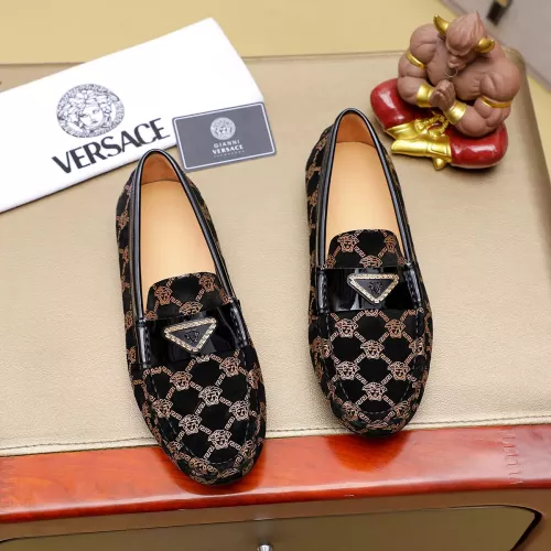 Wholesale Versace Leather Shoes For Men #1303848 $76.00 USD, Wholesale Quality Replica Versace Leather Shoes