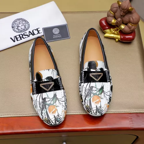 Wholesale Versace Leather Shoes For Men #1303850 $76.00 USD, Wholesale Quality Replica Versace Leather Shoes