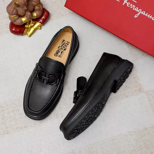 Replica Salvatore Ferragamo Leather Shoes For Men #1303859 $88.00 USD for Wholesale