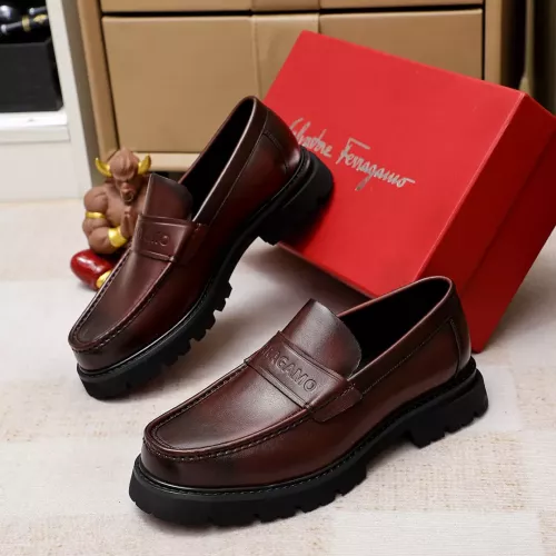 Wholesale Salvatore Ferragamo Leather Shoes For Men #1303871 $88.00 USD, Wholesale Quality Replica Salvatore Ferragamo Leather Shoes