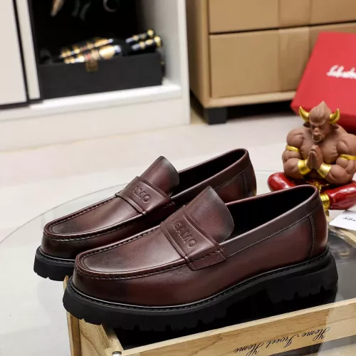 Replica Salvatore Ferragamo Leather Shoes For Men #1303871 $88.00 USD for Wholesale