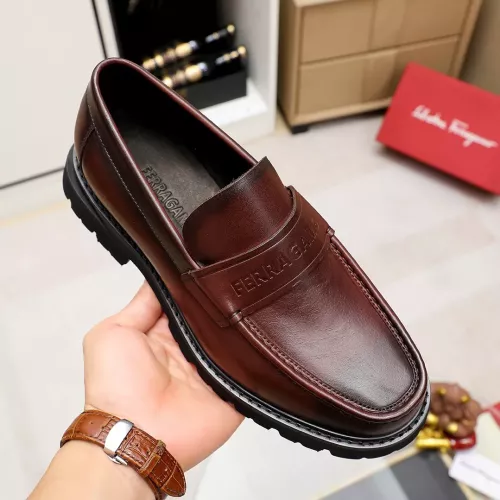 Replica Salvatore Ferragamo Leather Shoes For Men #1303871 $88.00 USD for Wholesale