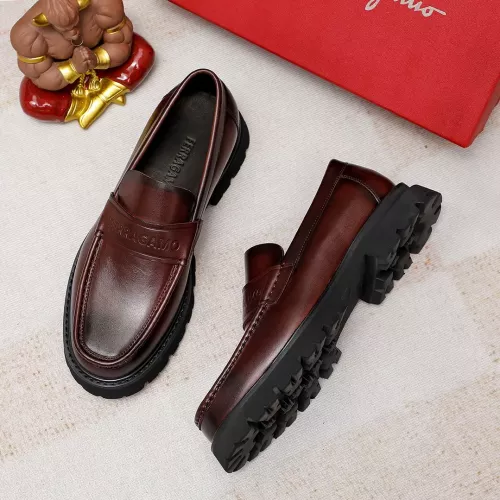 Replica Salvatore Ferragamo Leather Shoes For Men #1303871 $88.00 USD for Wholesale