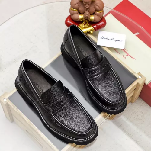 Replica Salvatore Ferragamo Leather Shoes For Men #1303873 $88.00 USD for Wholesale