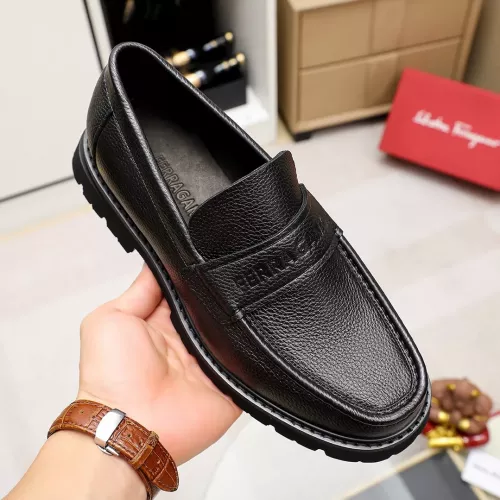 Replica Salvatore Ferragamo Leather Shoes For Men #1303873 $88.00 USD for Wholesale