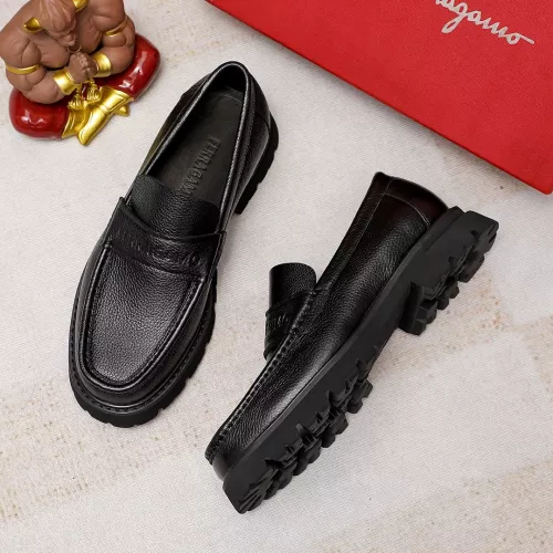 Replica Salvatore Ferragamo Leather Shoes For Men #1303873 $88.00 USD for Wholesale