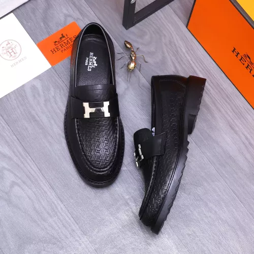 Replica Hermes Leather Shoes For Men #1303882 $92.00 USD for Wholesale