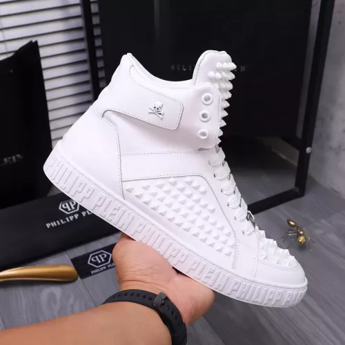 Replica Philipp Plein PP High Tops Shoes For Men #1304032 $130.00 USD for Wholesale