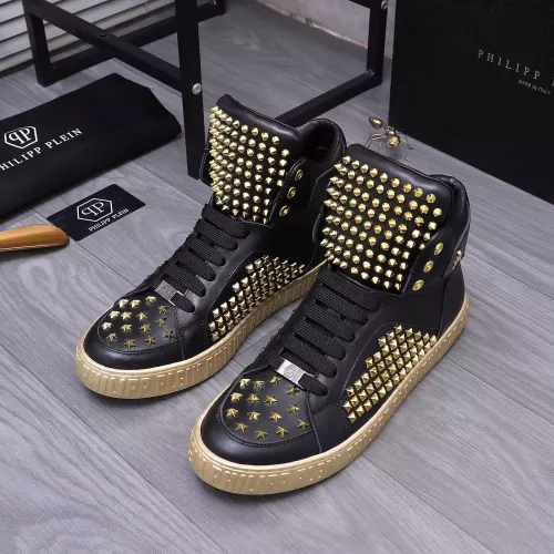 Replica Philipp Plein PP High Tops Shoes For Men #1304035 $130.00 USD for Wholesale