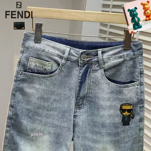 Replica Fendi Jeans For Men #1314703 $40.00 USD for Wholesale