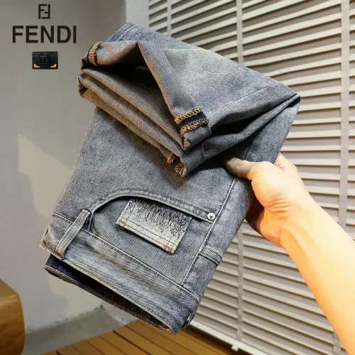 Replica Fendi Jeans For Men #1314703 $40.00 USD for Wholesale