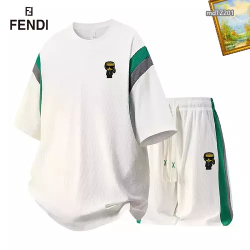 Wholesale Fendi Tracksuits Short Sleeved For Men #1315433 $48.00 USD, Wholesale Quality Replica Fendi Tracksuits