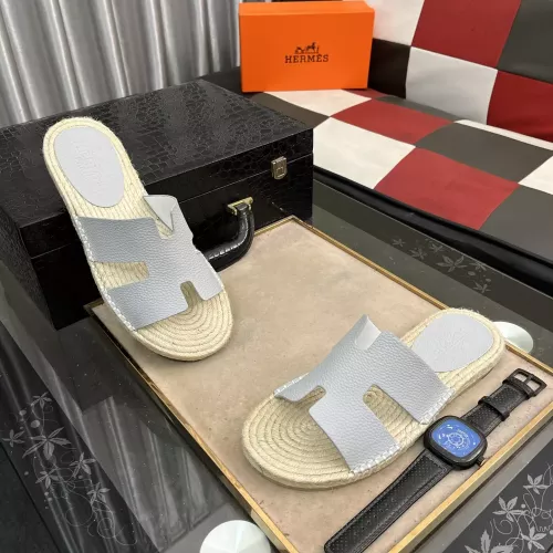 Replica Hermes Slippers For Men #1317382 $60.00 USD for Wholesale