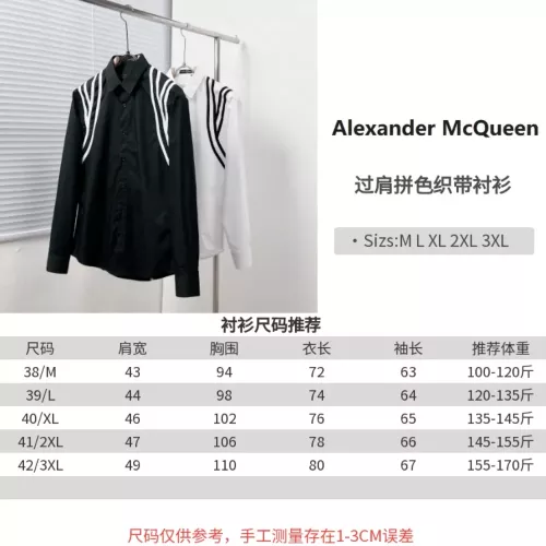 Replica Alexander McQueen Shirts Long Sleeved For Men #1318174 $72.00 USD for Wholesale