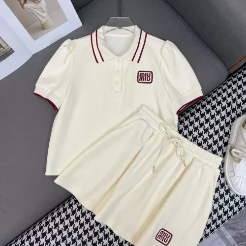 Wholesale MIU MIU Tracksuits Short Sleeved For Women #1318327 $80.00 USD, Wholesale Quality Replica MIU MIU Tracksuits