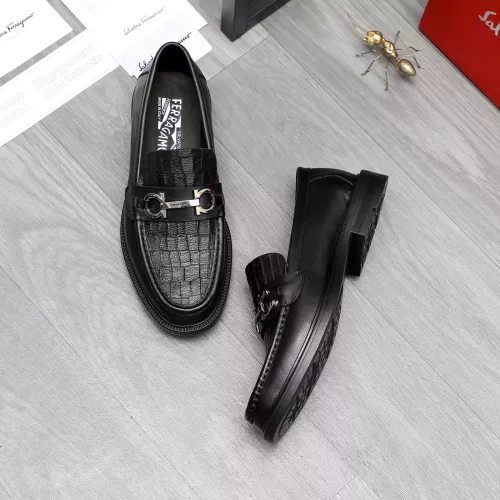 Replica Salvatore Ferragamo Leather Shoes For Men #1318398 $100.00 USD for Wholesale