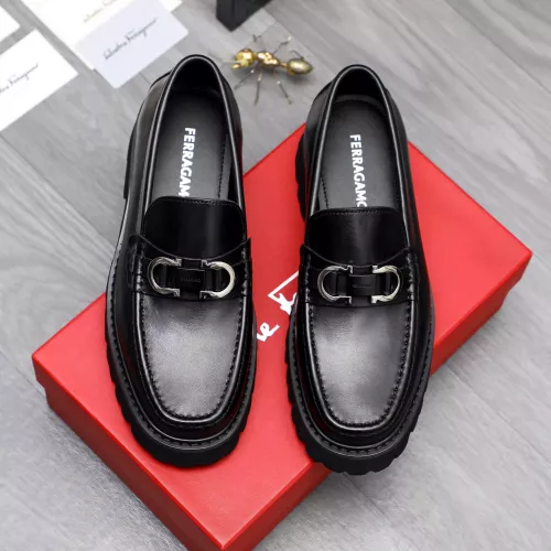 Replica Salvatore Ferragamo Leather Shoes For Men #1318438 $88.00 USD for Wholesale