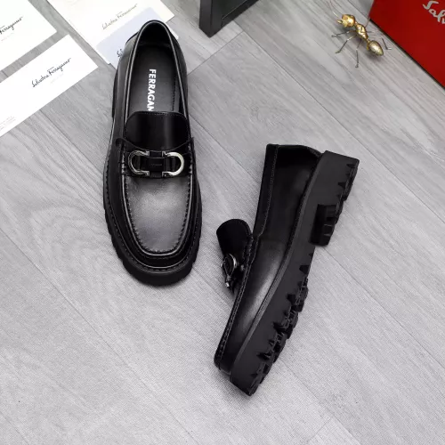 Replica Salvatore Ferragamo Leather Shoes For Men #1318438 $88.00 USD for Wholesale