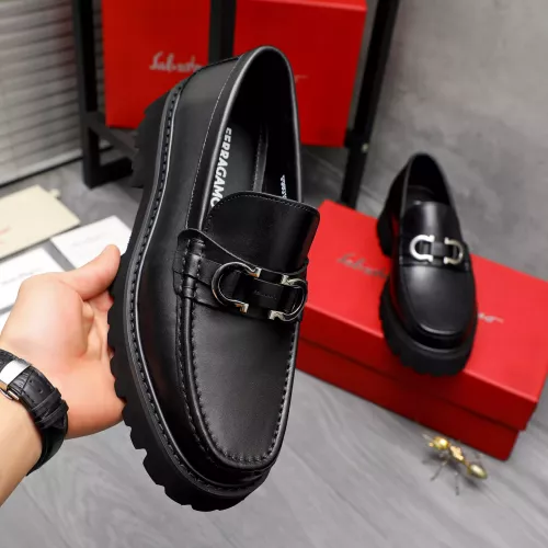 Replica Salvatore Ferragamo Leather Shoes For Men #1318438 $88.00 USD for Wholesale