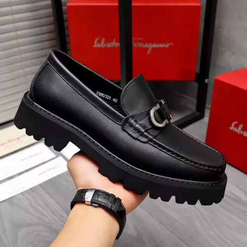 Replica Salvatore Ferragamo Leather Shoes For Men #1318438 $88.00 USD for Wholesale