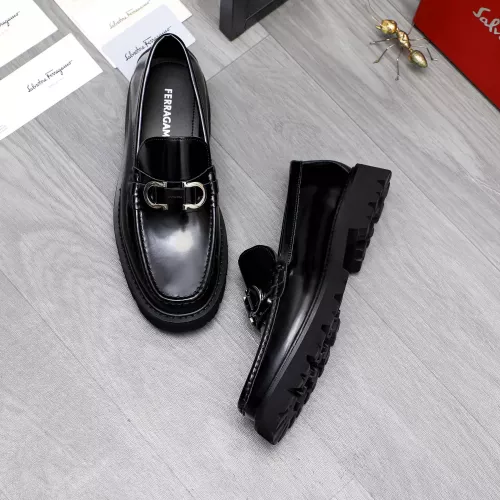 Replica Salvatore Ferragamo Leather Shoes For Men #1318439 $88.00 USD for Wholesale