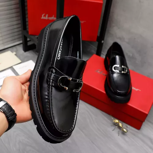 Replica Salvatore Ferragamo Leather Shoes For Men #1318439 $88.00 USD for Wholesale