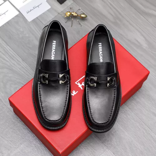 Replica Salvatore Ferragamo Leather Shoes For Men #1318441 $88.00 USD for Wholesale