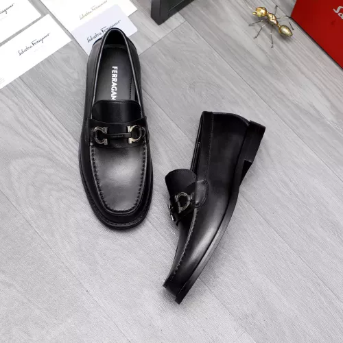 Replica Salvatore Ferragamo Leather Shoes For Men #1318441 $88.00 USD for Wholesale