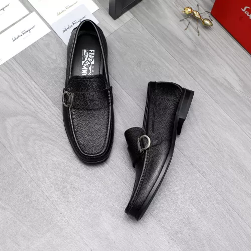 Replica Salvatore Ferragamo Leather Shoes For Men #1318444 $88.00 USD for Wholesale