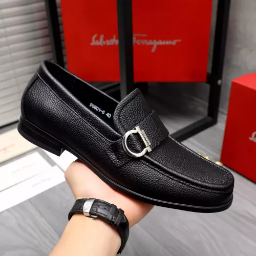 Replica Salvatore Ferragamo Leather Shoes For Men #1318444 $88.00 USD for Wholesale