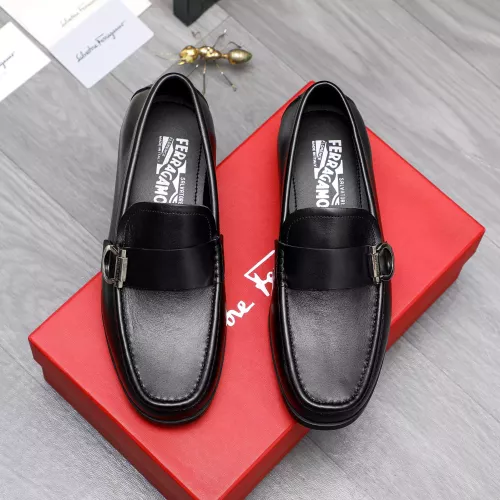 Replica Salvatore Ferragamo Leather Shoes For Men #1318445 $88.00 USD for Wholesale