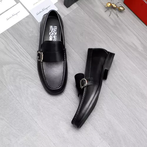 Replica Salvatore Ferragamo Leather Shoes For Men #1318445 $88.00 USD for Wholesale