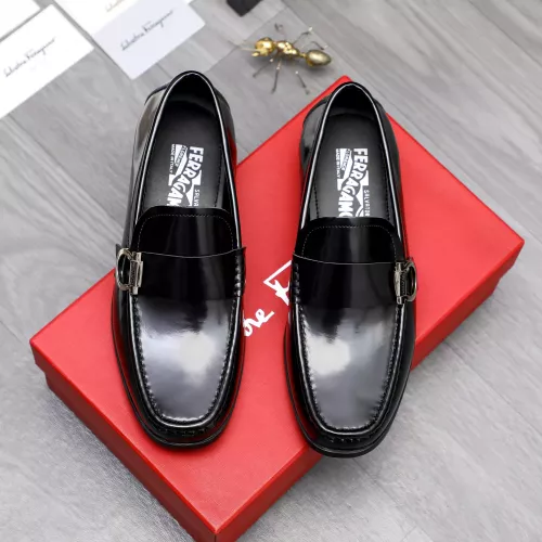 Replica Salvatore Ferragamo Leather Shoes For Men #1318446 $88.00 USD for Wholesale