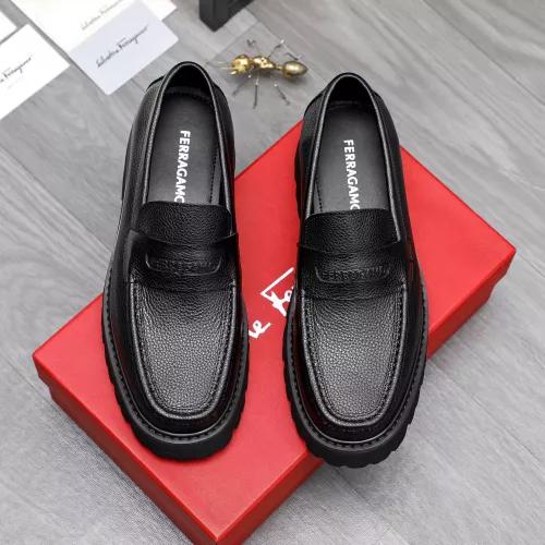Replica Salvatore Ferragamo Leather Shoes For Men #1318447 $88.00 USD for Wholesale