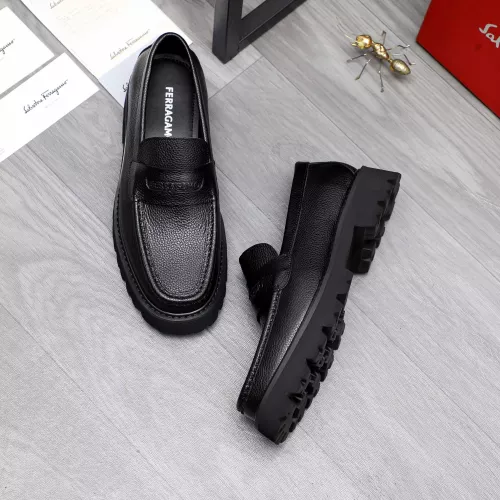 Replica Salvatore Ferragamo Leather Shoes For Men #1318447 $88.00 USD for Wholesale
