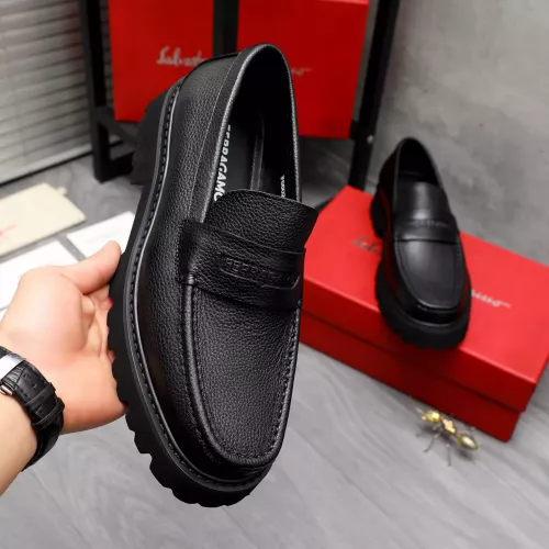 Replica Salvatore Ferragamo Leather Shoes For Men #1318447 $88.00 USD for Wholesale