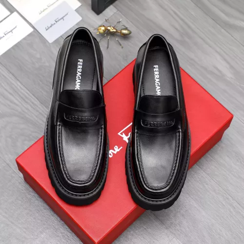 Replica Salvatore Ferragamo Leather Shoes For Men #1318449 $88.00 USD for Wholesale