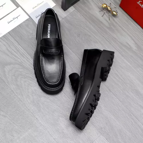 Replica Salvatore Ferragamo Leather Shoes For Men #1318449 $88.00 USD for Wholesale