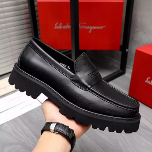 Replica Salvatore Ferragamo Leather Shoes For Men #1318449 $88.00 USD for Wholesale