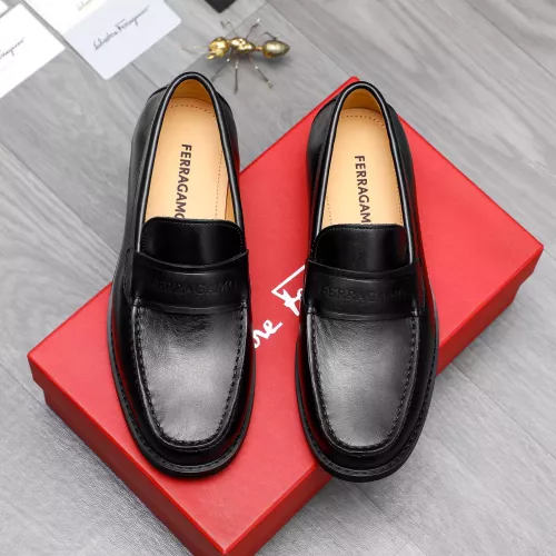 Replica Salvatore Ferragamo Leather Shoes For Men #1318451 $88.00 USD for Wholesale