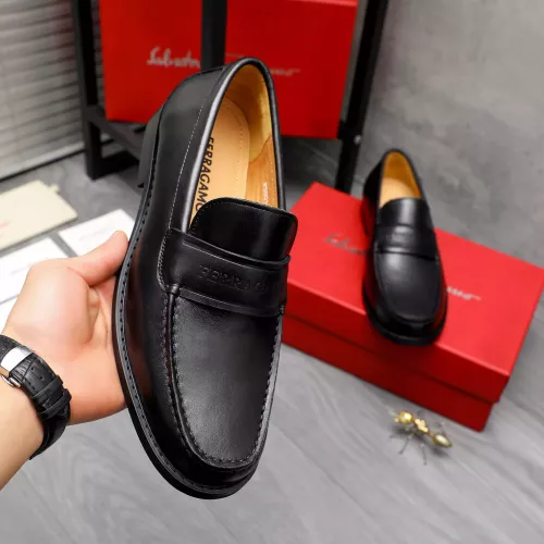 Replica Salvatore Ferragamo Leather Shoes For Men #1318451 $88.00 USD for Wholesale