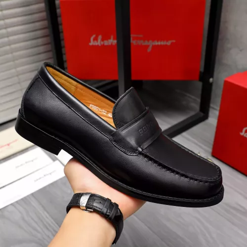 Replica Salvatore Ferragamo Leather Shoes For Men #1318451 $88.00 USD for Wholesale