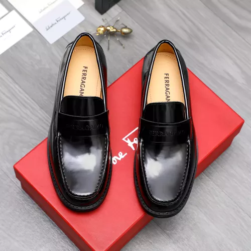 Replica Salvatore Ferragamo Leather Shoes For Men #1318452 $88.00 USD for Wholesale