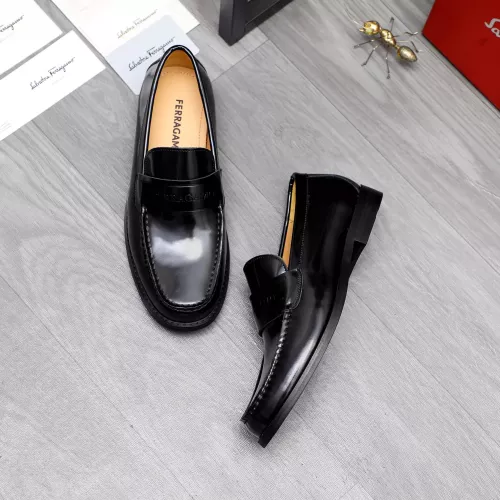 Replica Salvatore Ferragamo Leather Shoes For Men #1318452 $88.00 USD for Wholesale