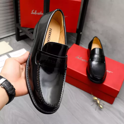 Replica Salvatore Ferragamo Leather Shoes For Men #1318452 $88.00 USD for Wholesale